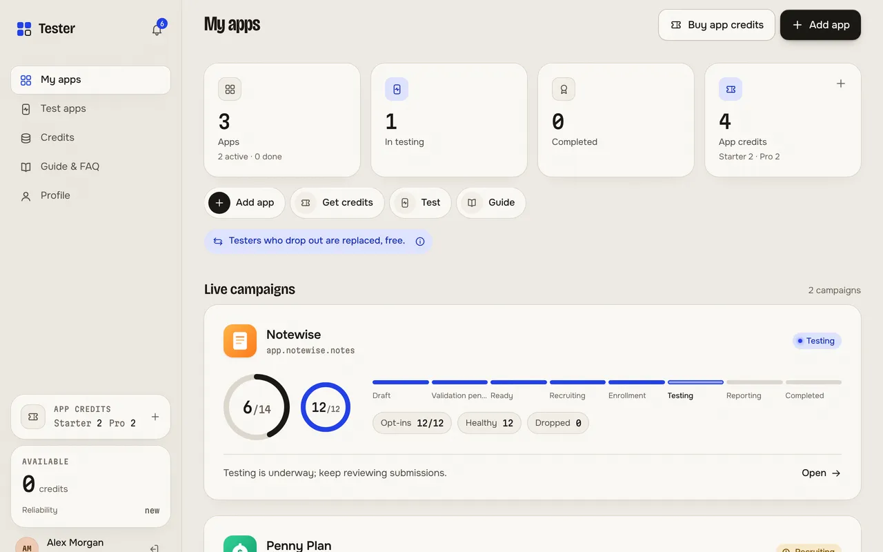 All your apps and campaigns on one screen.
