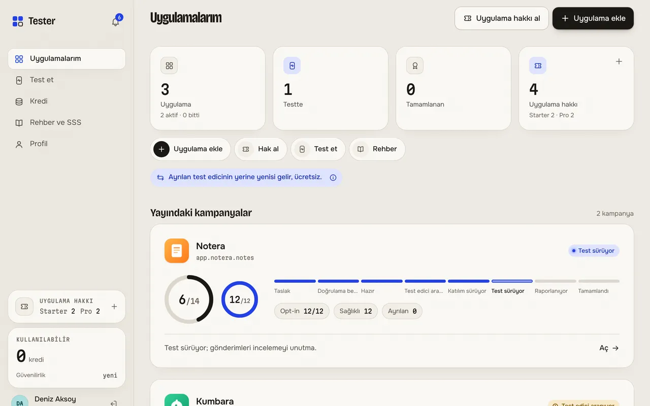 Tüm uygulamaların ve kampanyaların tek ekranda.